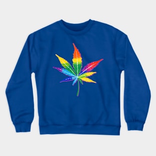 Colorful Cannabis Leaf Crewneck Sweatshirt